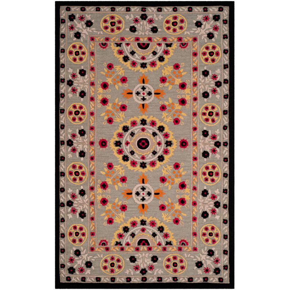 Bellagio, LIGHT GREY / BLACK, 5' X 8', Area Rug. Picture 1