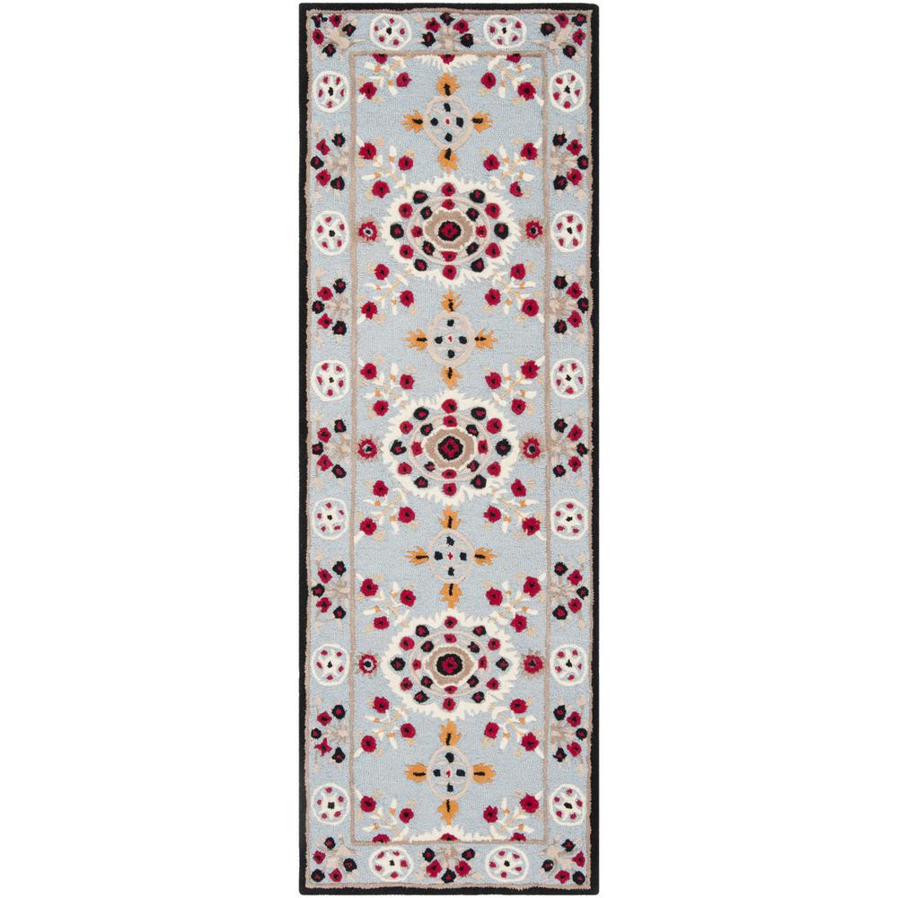 Bellagio, LIGHT BLUE / BLACK, 2'-3" X 7', Area Rug. Picture 1