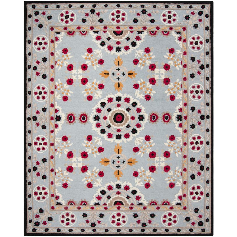 Bellagio, LIGHT BLUE / BLACK, 8' X 10', Area Rug. Picture 1