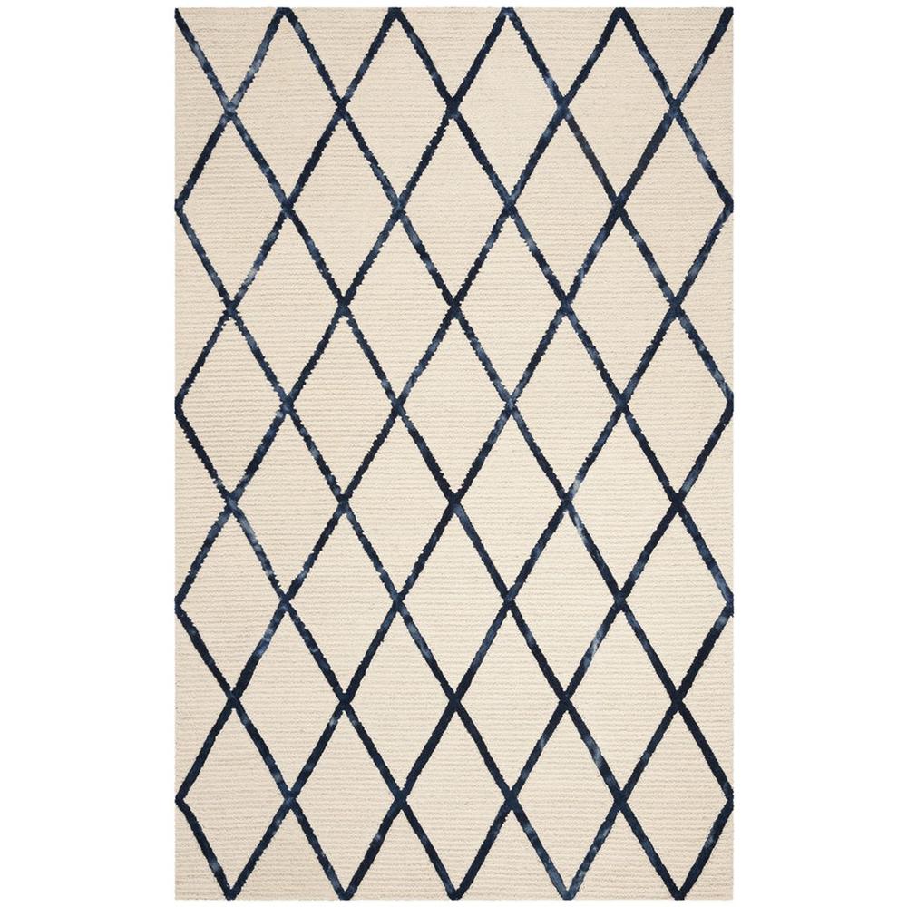 BLOSSOM, IVORY / NAVY, 5' X 8', Area Rug. Picture 1
