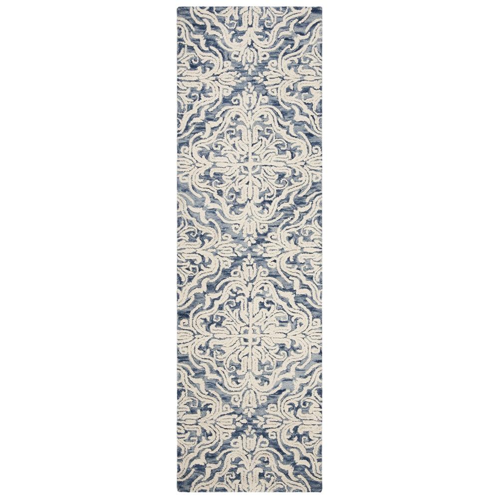 BLOSSOM, BLUE / IVORY, 2'-3" X 8', Area Rug, BLM103M-28. Picture 1