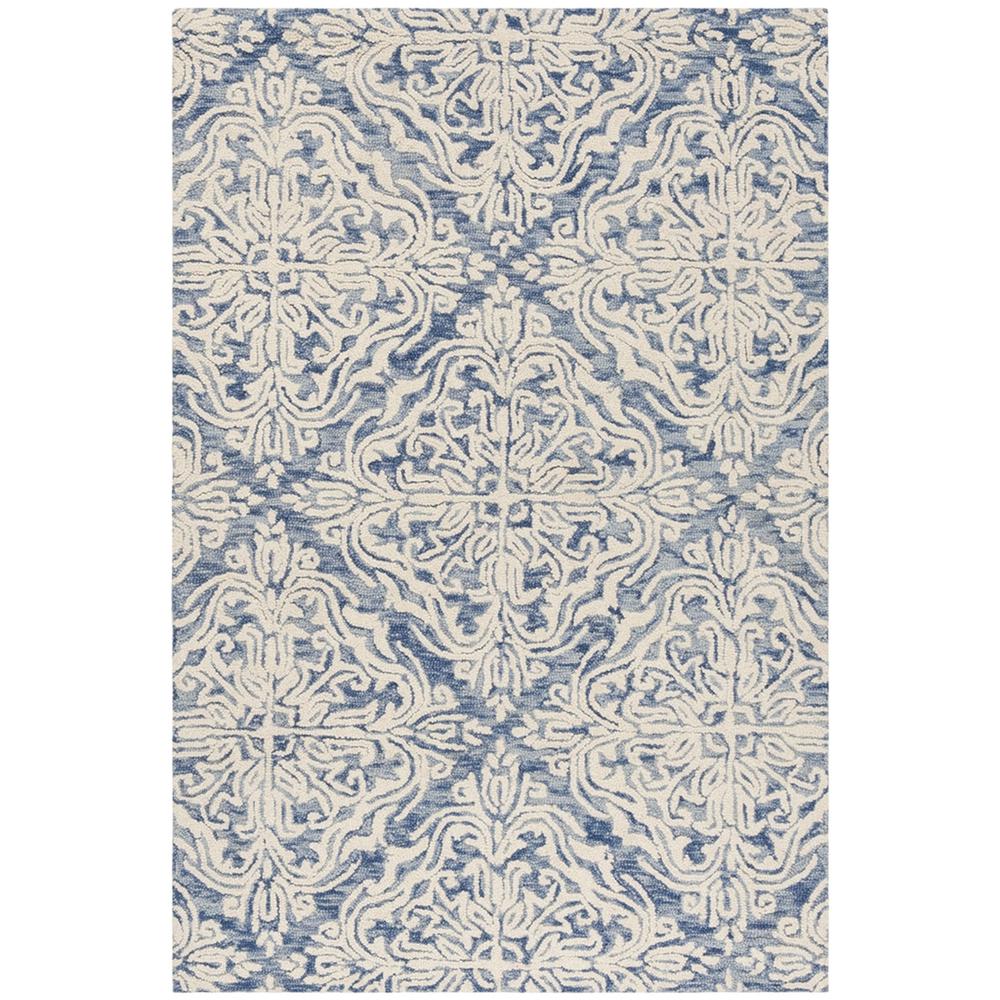 BLOSSOM, BLUE / IVORY, 4' X 6', Area Rug, BLM103M-4. Picture 1