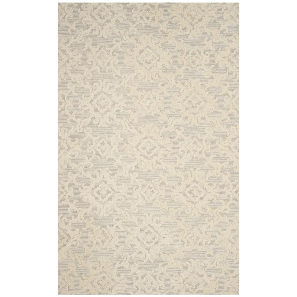 BLOSSOM, GREY / IVORY, 4' X 6', Area Rug, BLM104A-4. Picture 1
