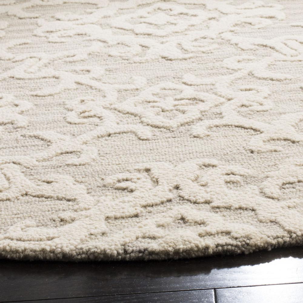 BLOSSOM, GREY / IVORY, 6' X 6' Round, Area Rug, BLM104A-6R. Picture 1