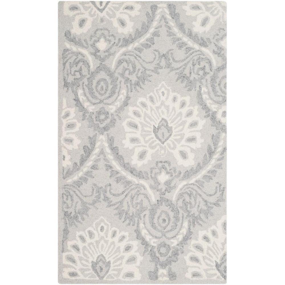 BLOSSOM, LIGHT GREY / IVORY, 2'-6" X 4', Area Rug, BLM106A-24. Picture 1