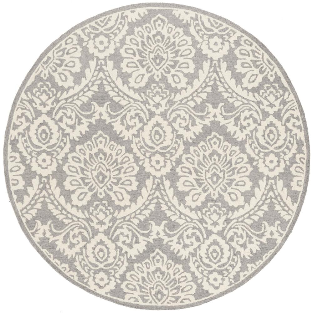 BLOSSOM, BLUE / IVORY, 6' X 6' Round, Area Rug, BLM106F-6R. Picture 1