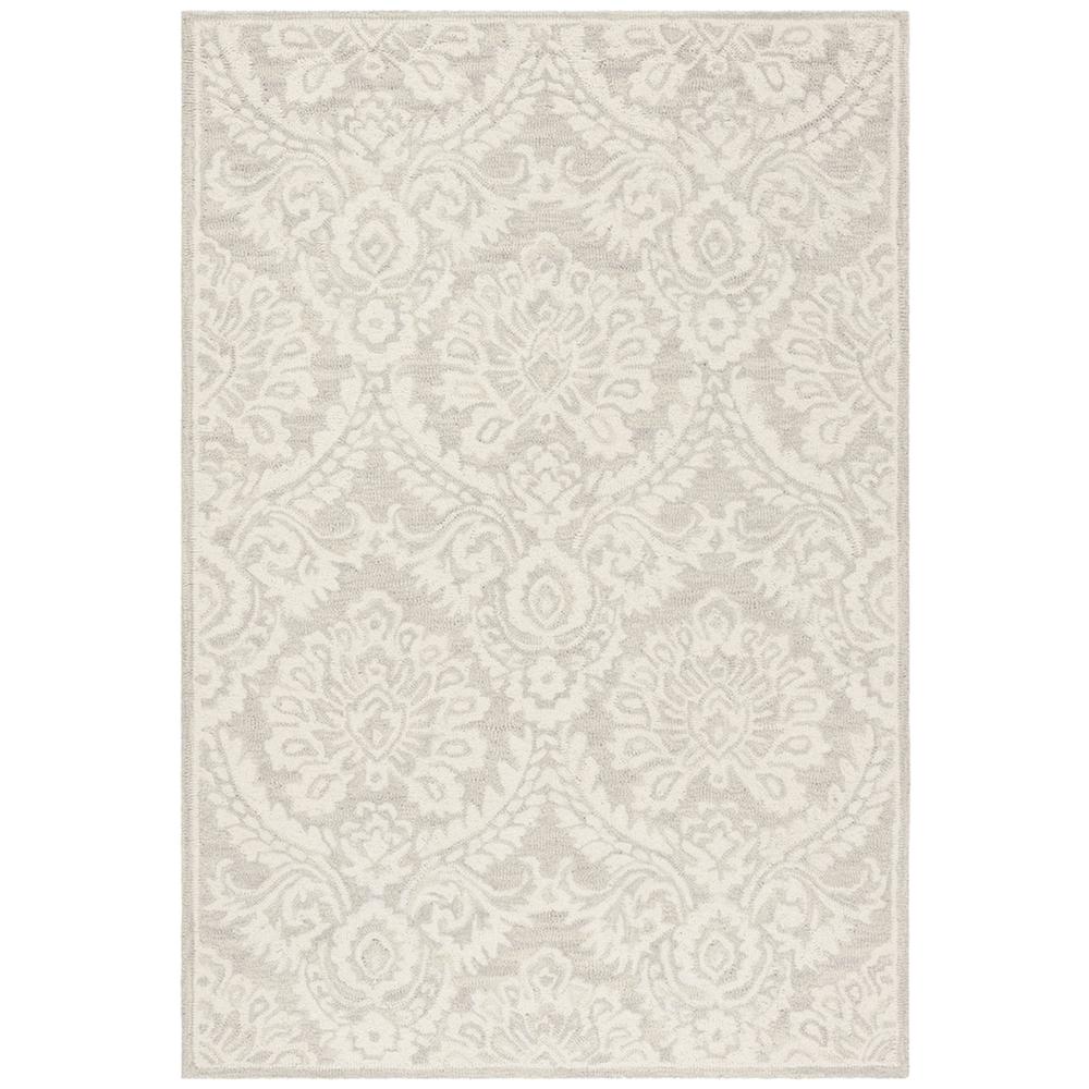 BLOSSOM, SILVER / IVORY, 4' X 6', Area Rug, BLM106G-4. Picture 1
