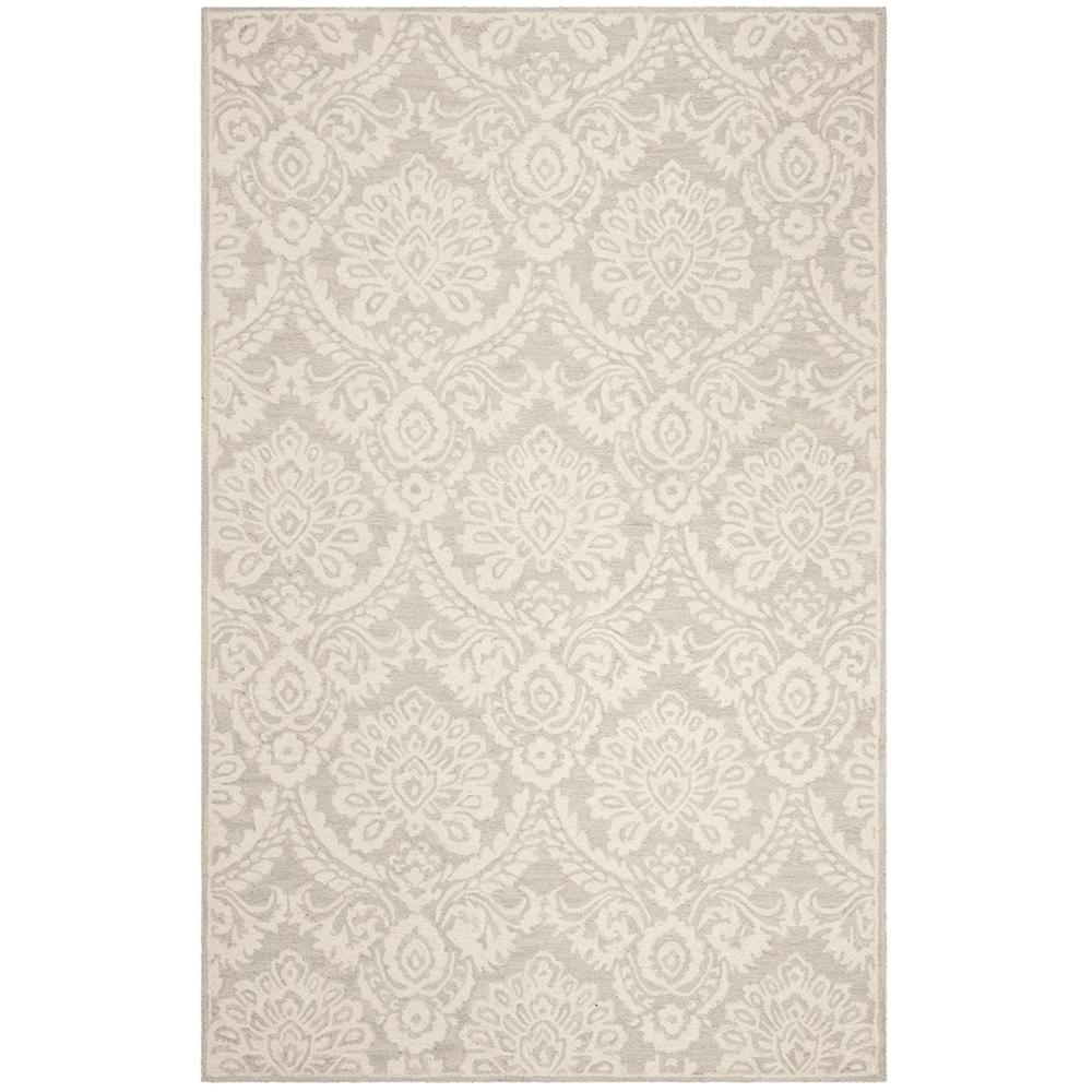 BLOSSOM, SILVER / IVORY, 5' X 8', Area Rug, BLM106G-5. Picture 1
