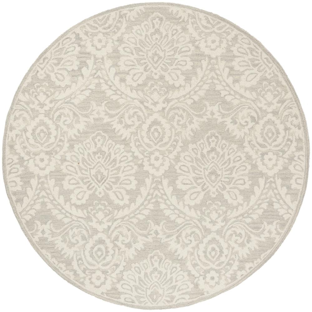 BLOSSOM, SILVER / IVORY, 6' X 6' Round, Area Rug, BLM106G-6R. Picture 1