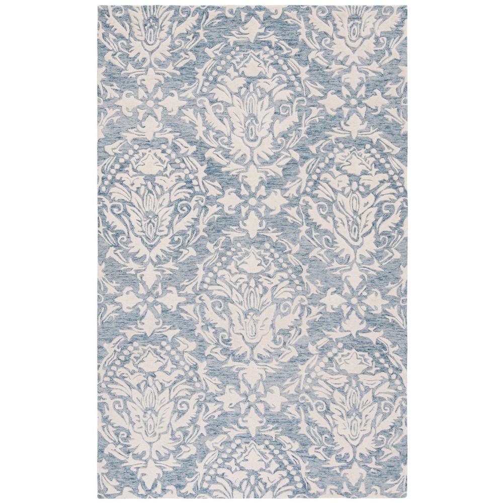 BLOSSOM, BLUE / IVORY, 4' X 6', Area Rug, BLM107B-4. Picture 1