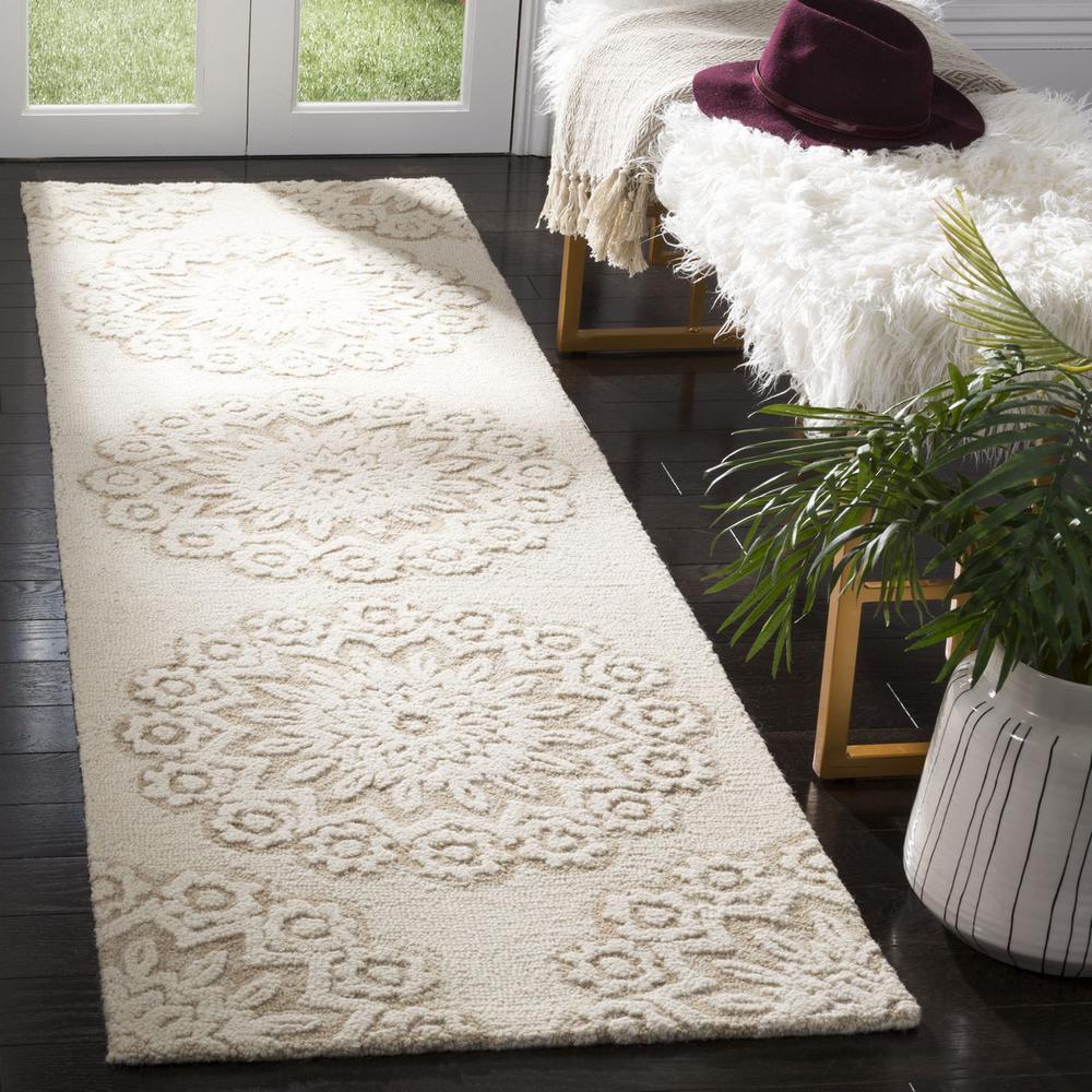 BLOSSOM, IVORY / BEIGE, 2'-3" X 8', Area Rug. Picture 1
