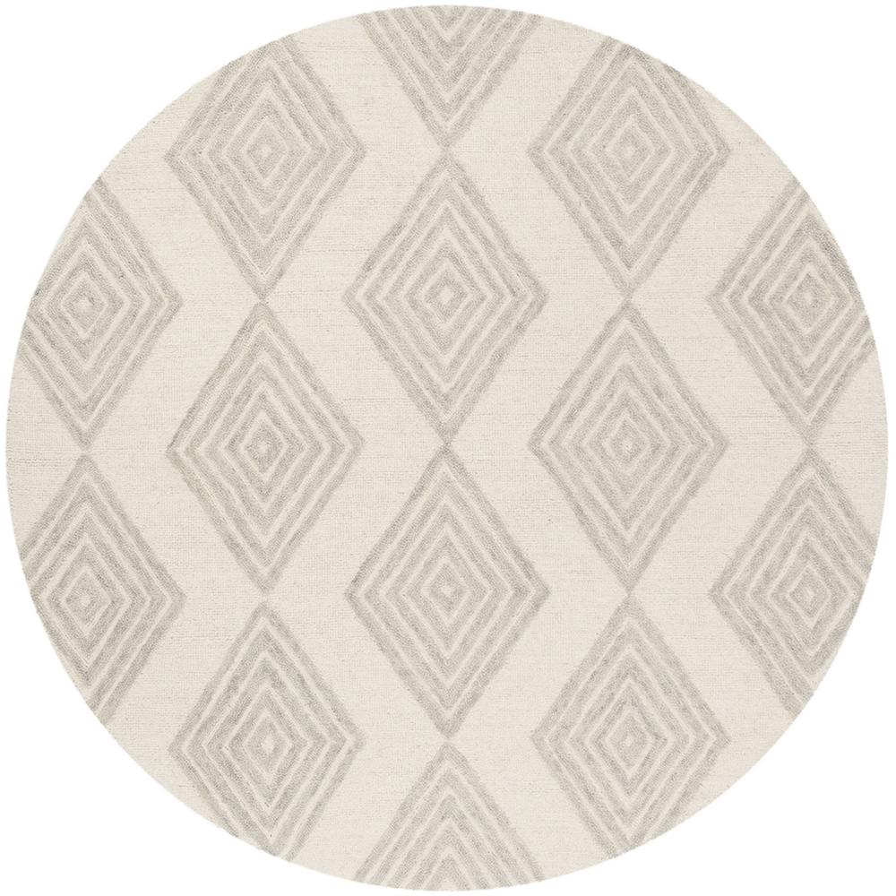 BLOSSOM, IVORY / SILVER, 6' X 6' Round, Area Rug. Picture 1