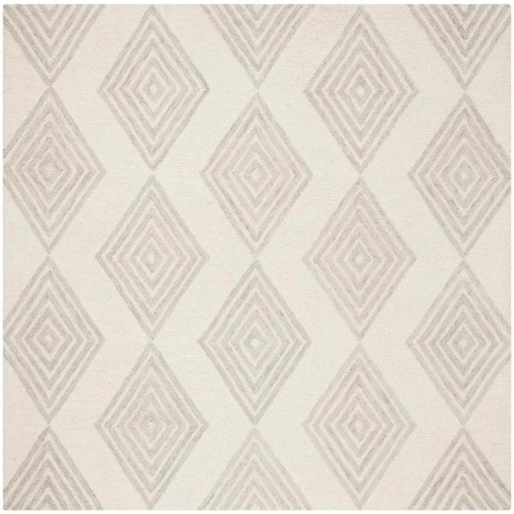 BLOSSOM, IVORY / SILVER, 6' X 6' Square, Area Rug. Picture 1