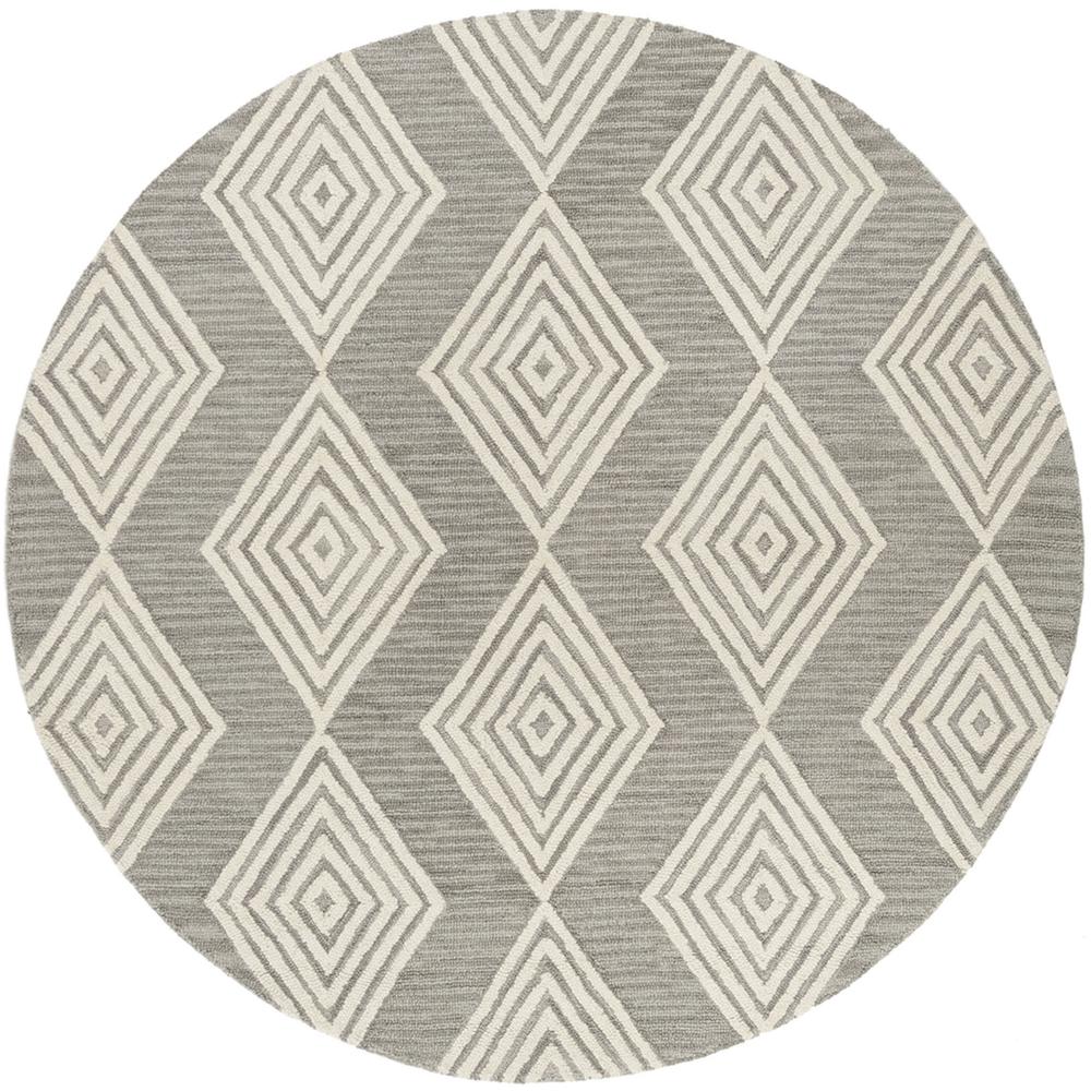 BLOSSOM, DARK GREY / IVORY, 6' X 6' Round, Area Rug. Picture 1