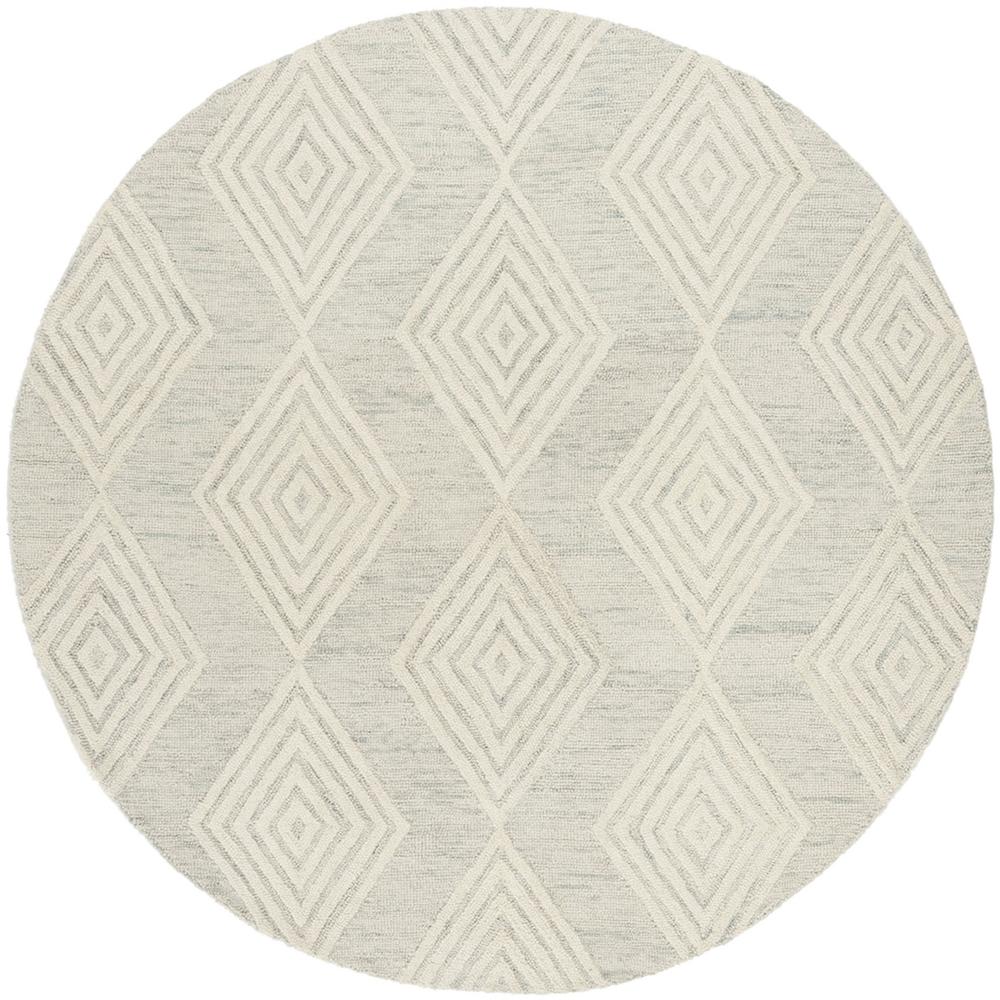 BLOSSOM, SILVER / IVORY, 6' X 6' Round, Area Rug, BLM111G-6R. Picture 1