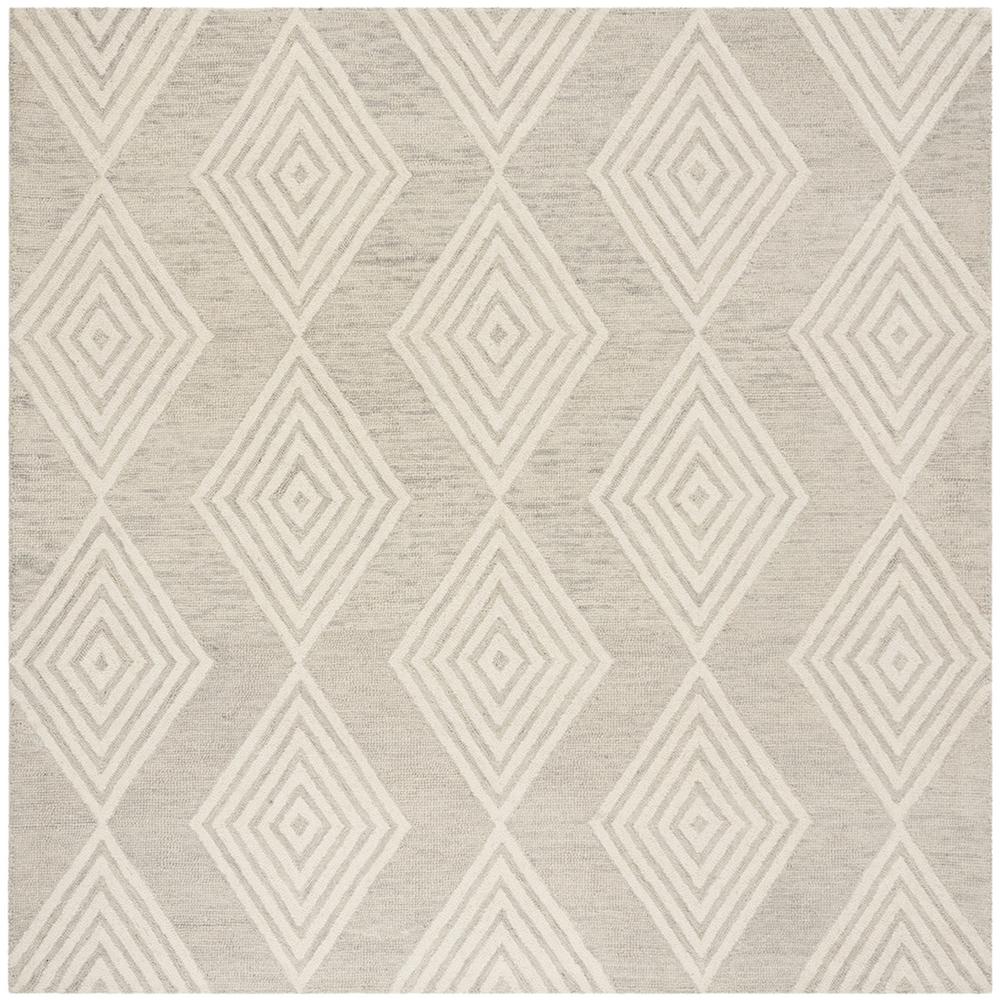 BLOSSOM, SILVER / IVORY, 6' X 6' Square, Area Rug, BLM111G-6SQ. Picture 1