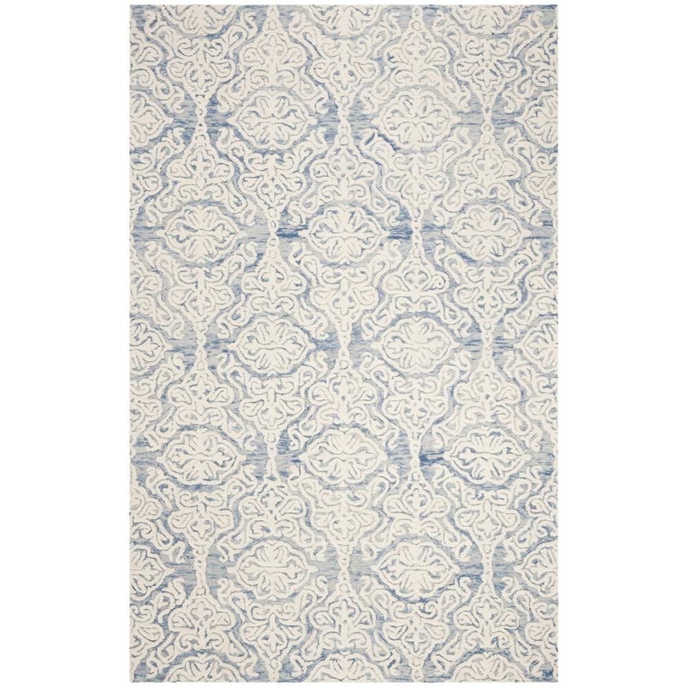 BLOSSOM, BLUE / IVORY, 5' X 8', Area Rug, BLM112M-5. Picture 1