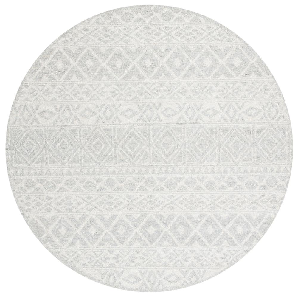 BLOSSOM, SILVER / IVORY, 6' X 6' Round, Area Rug, BLM113G-6R. Picture 2