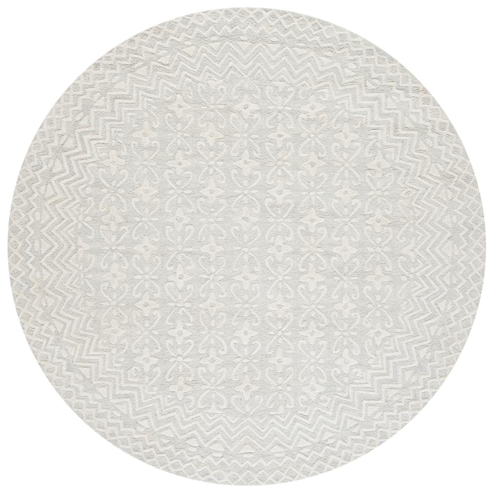 BLOSSOM, GREY / IVORY, 6' X 6' Round, Area Rug, BLM114F-6R. Picture 1