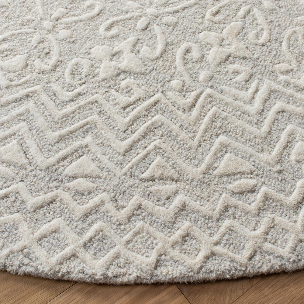 BLOSSOM, GREY / IVORY, 6' X 6' Round, Area Rug, BLM114F-6R. Picture 2