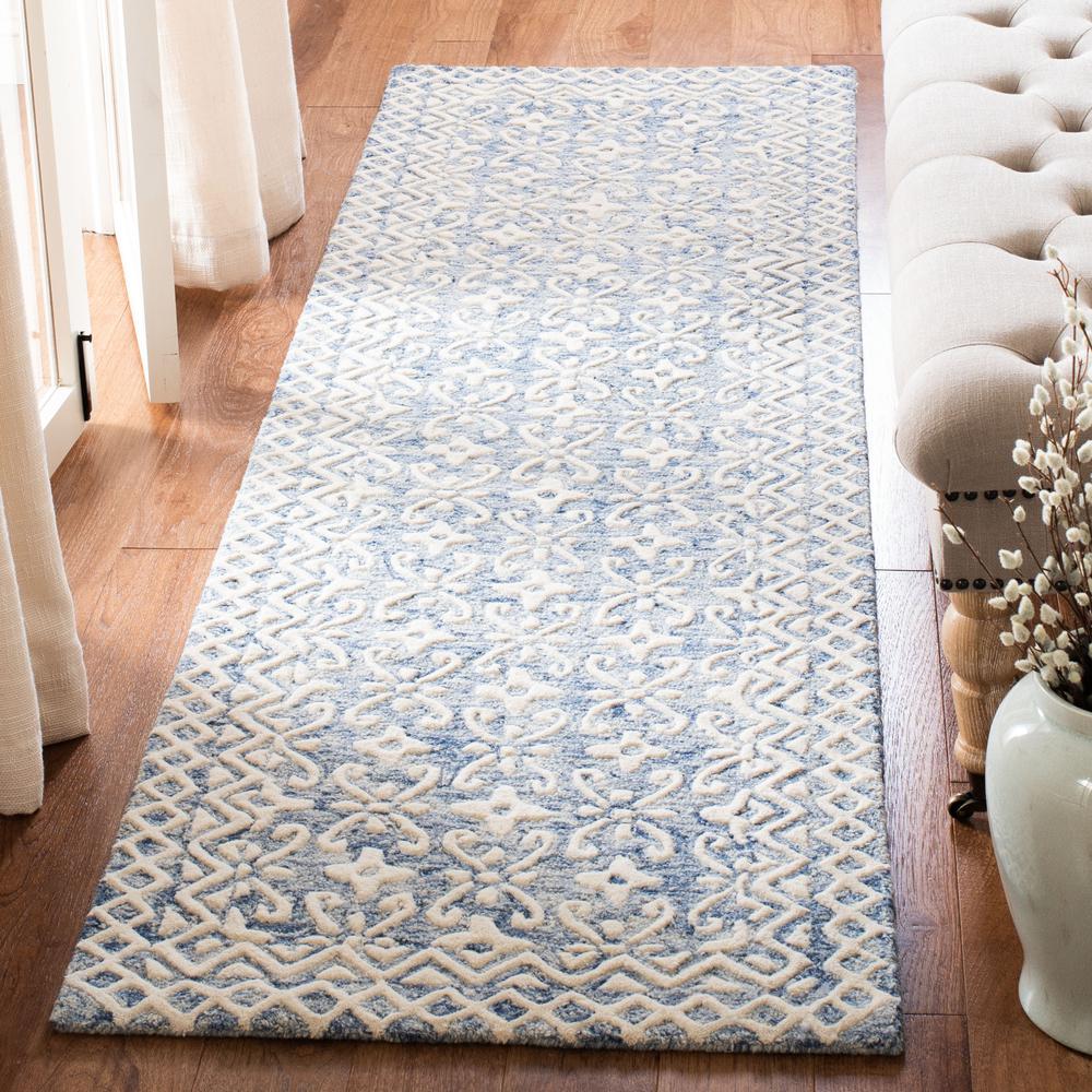 BLOSSOM, BLUE / IVORY, 2'-3" X 8', Area Rug, BLM114M-28. Picture 2