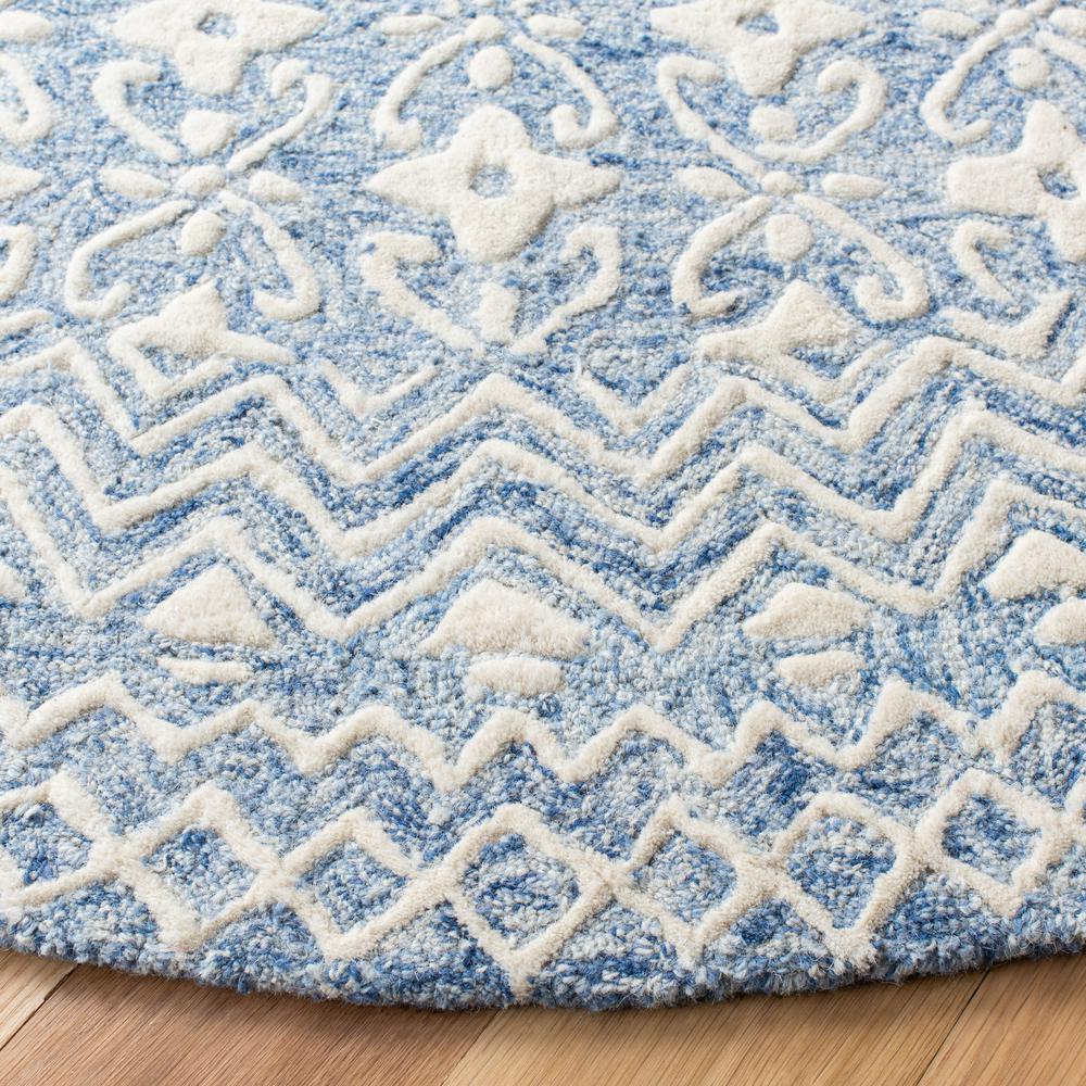 BLOSSOM, BLUE / IVORY, 6' X 6' Round, Area Rug, BLM114M-6R. Picture 2