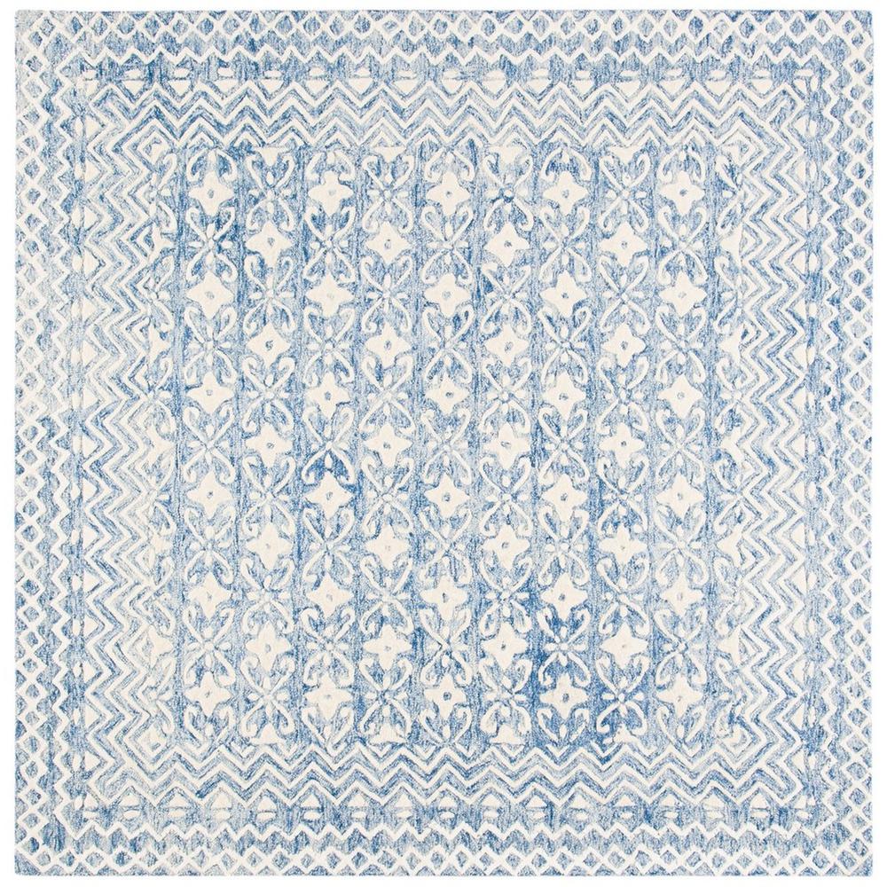 BLOSSOM, BLUE / IVORY, 6' X 6' Square, Area Rug, BLM114M-6SQ. Picture 1