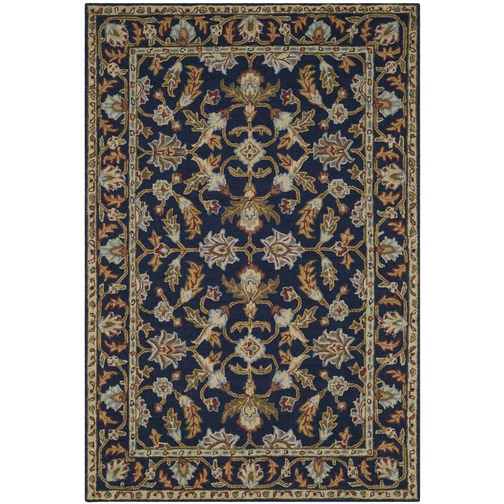 BLOSSOM, NAVY, 4' X 6', Area Rug. Picture 1