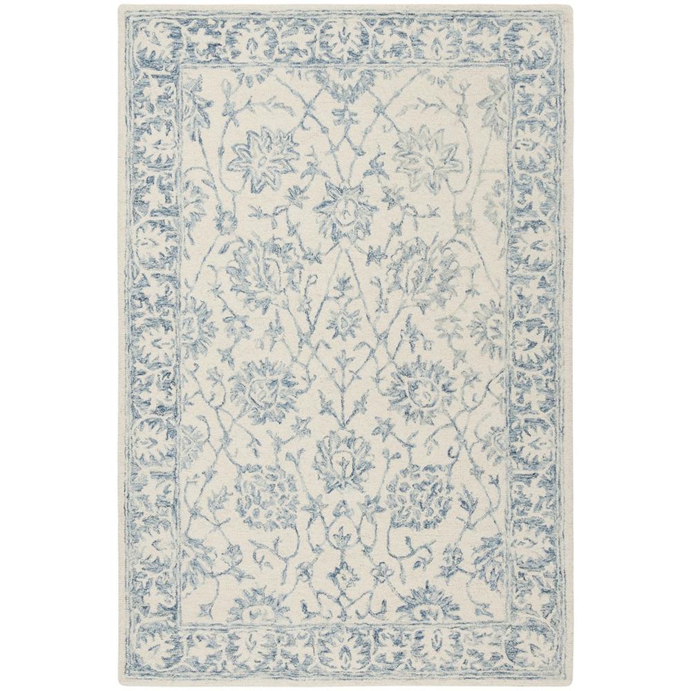 BLOSSOM, IVORY / BLUE, 4' X 6', Area Rug, BLM351A-4. Picture 1