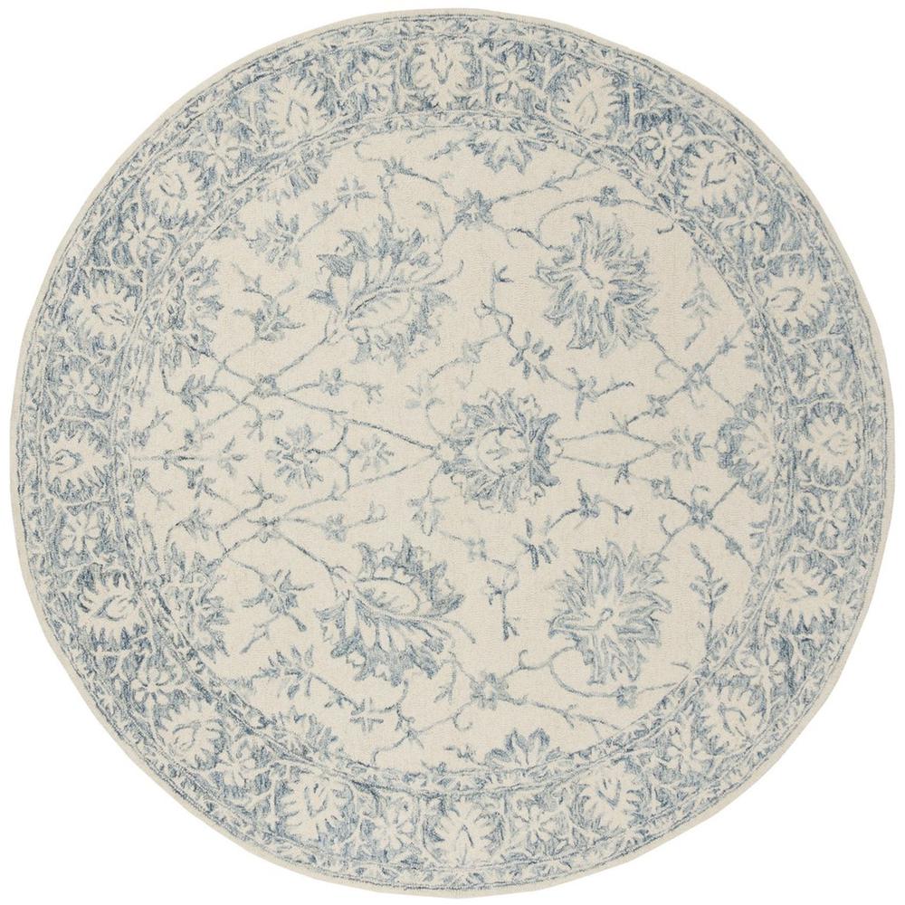 BLOSSOM, IVORY / BLUE, 6' X 6' Round, Area Rug, BLM351A-6R. Picture 1
