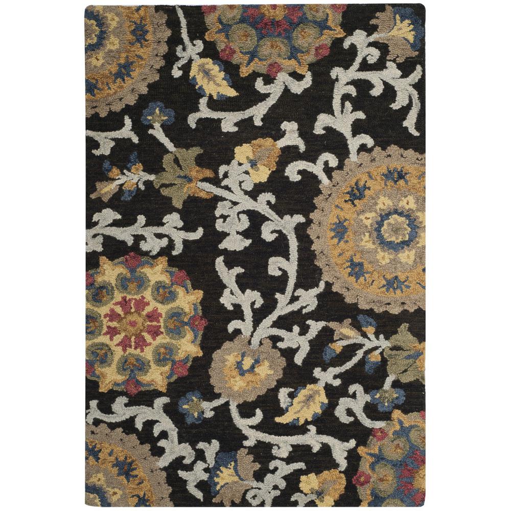 BLOSSOM, CHARCOAL / MULTI, 4' X 6', Area Rug, BLM401A-4. Picture 1