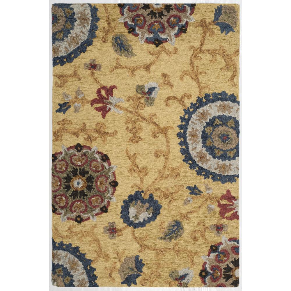BLOSSOM, GOLD / MULTI, 4' X 6', Area Rug. Picture 1