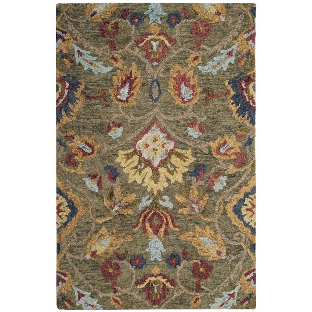 BLOSSOM, GREEN / MULTI, 2' X 3', Area Rug. Picture 1