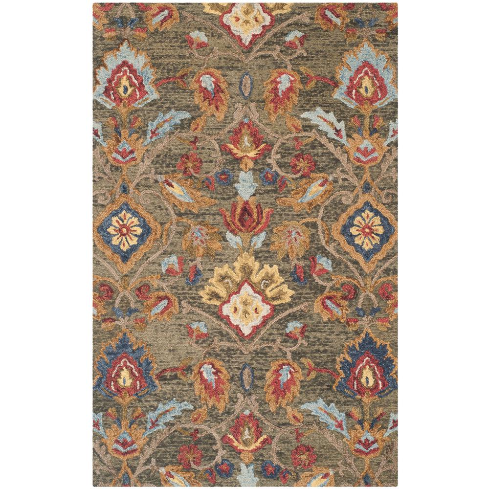 BLOSSOM, GREEN / MULTI, 5' X 8', Area Rug. Picture 1