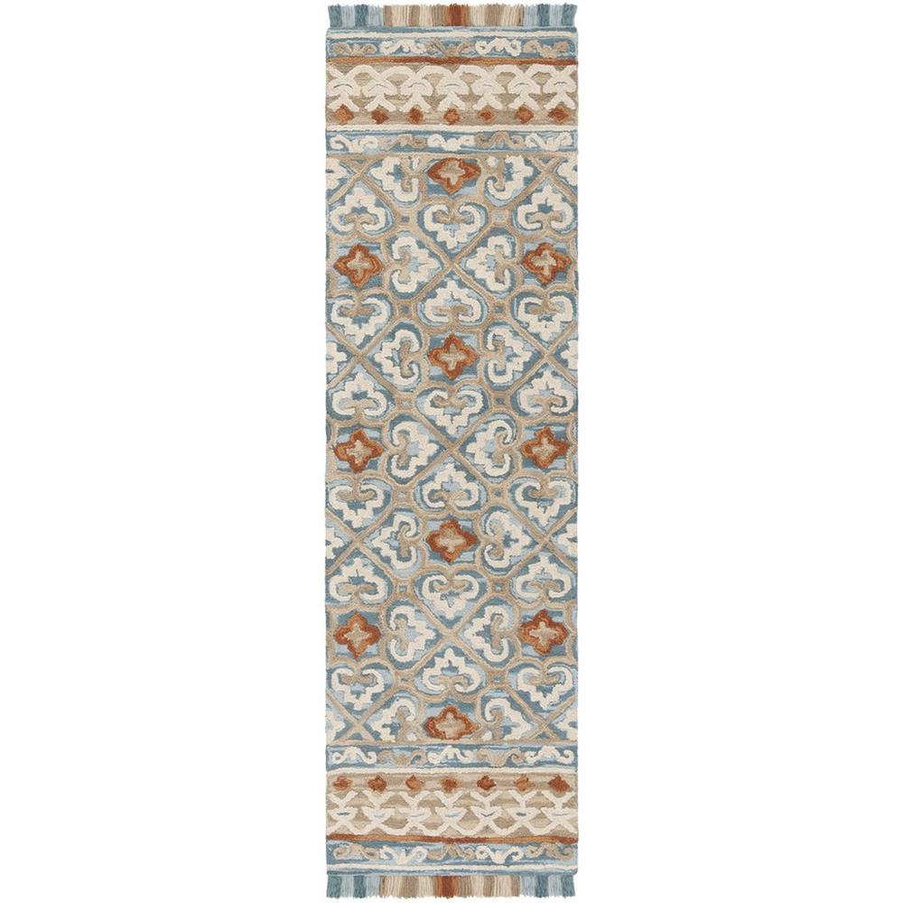 BLOSSOM, IVORY / BLUE, 2'-3" X 8', Area Rug, BLM420B-28. Picture 1