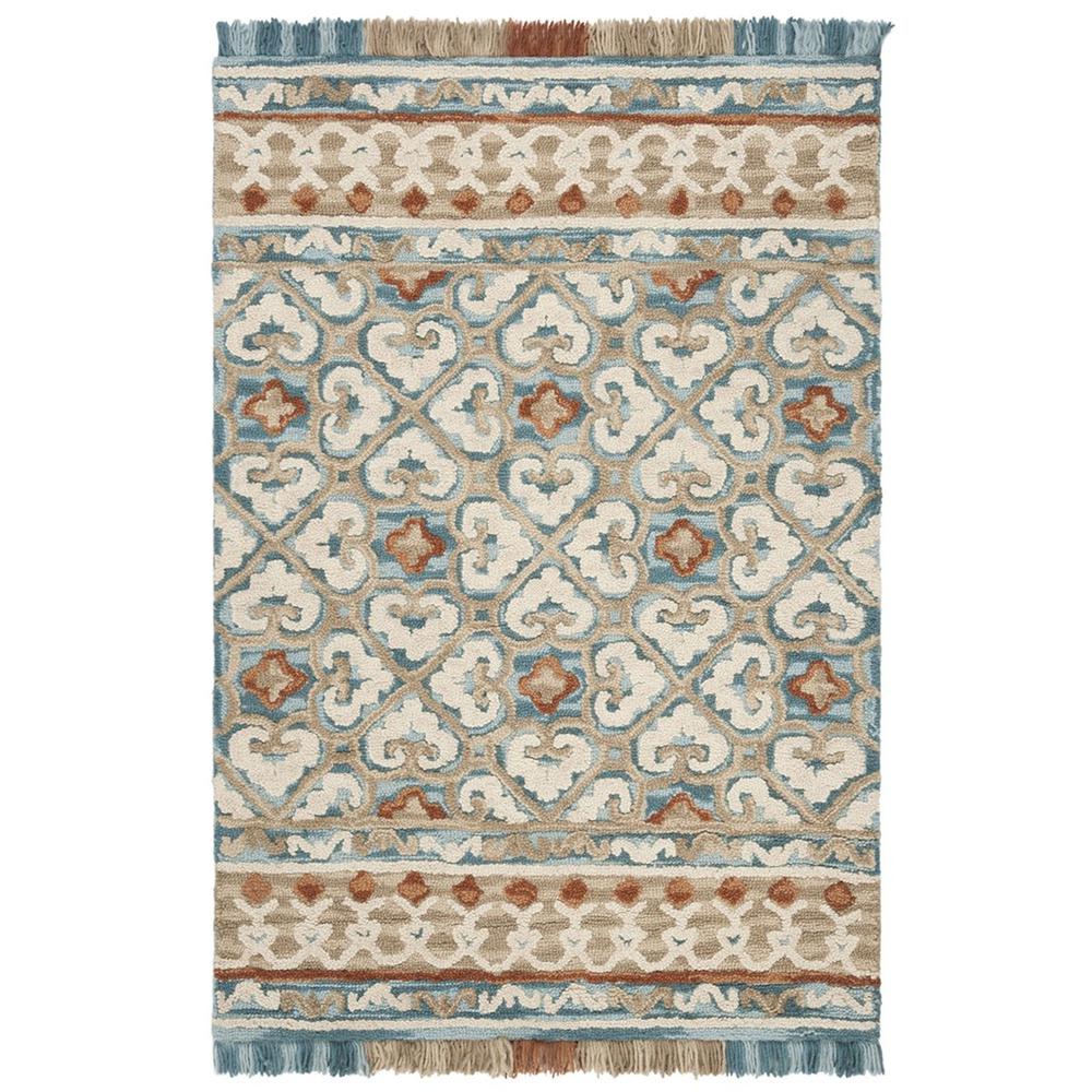 BLOSSOM, IVORY / BLUE, 4' X 6', Area Rug, BLM420B-4. Picture 1