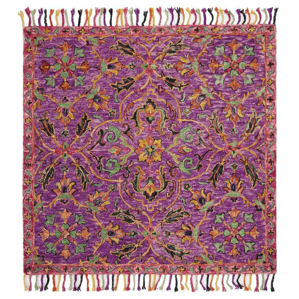 BLOSSOM, PURPLE / MULTI, 6' X 6' Square, Area Rug. Picture 1