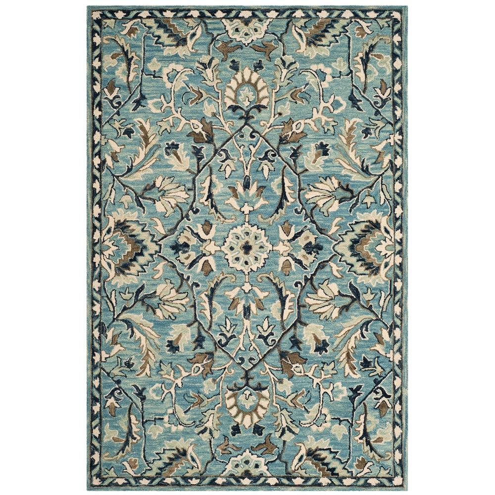 BLOSSOM, BLUE / IVORY, 2' X 3', Area Rug. Picture 1