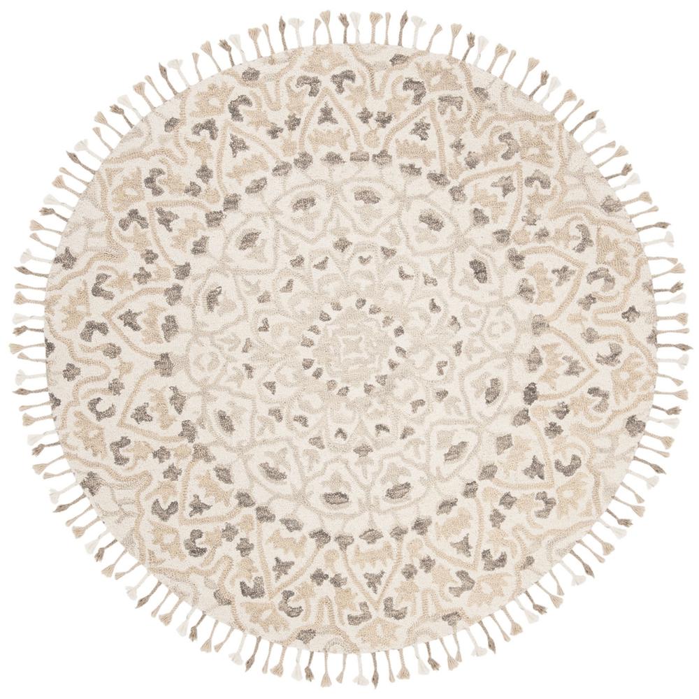 BLOSSOM, IVORY / TAUPE, 6' X 6' Round, Area Rug. Picture 1