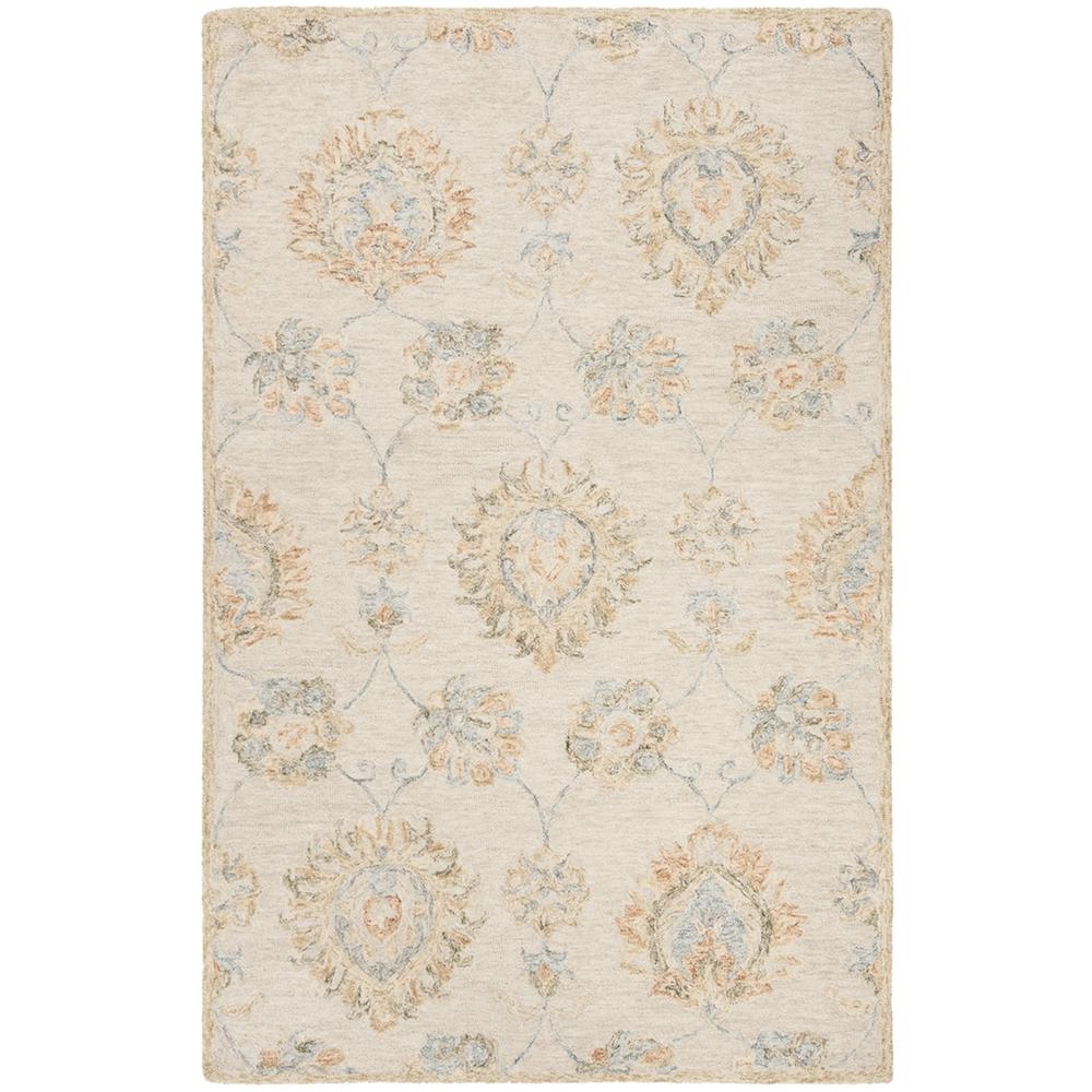 BLOSSOM, BEIGE / SAGE, 4' X 6', Area Rug. Picture 1
