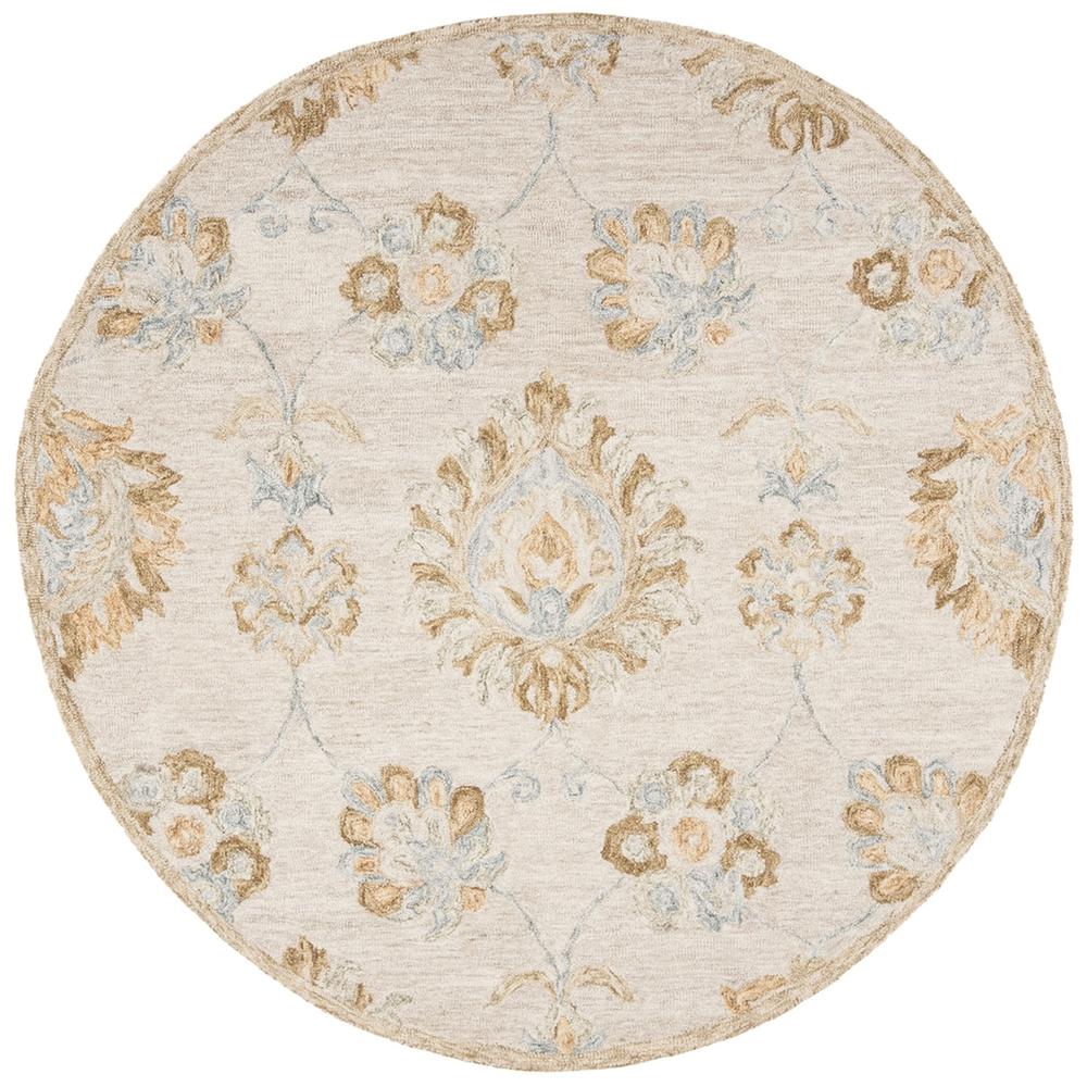 BLOSSOM, BEIGE / SAGE, 6' X 6' Round, Area Rug. Picture 1