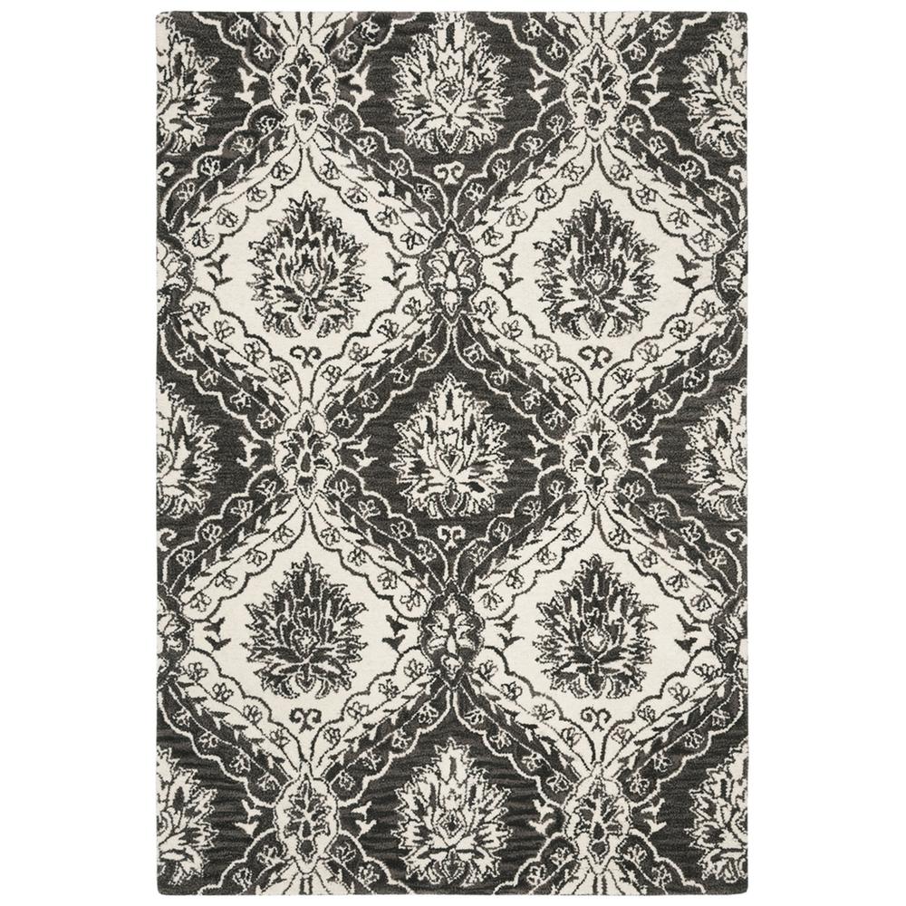 BLOSSOM, CHARCOAL / IVORY, 4' X 6', Area Rug, BLM601H-4. Picture 1