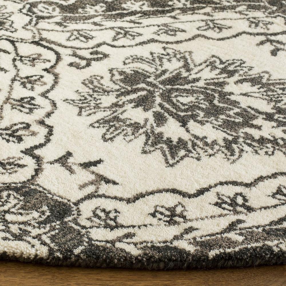 BLOSSOM, CHARCOAL / IVORY, 6' X 6' Round, Area Rug, BLM601H-6R. Picture 1