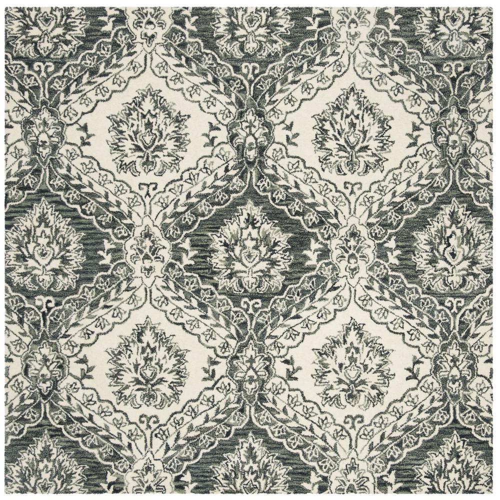 BLOSSOM, BLUE / IVORY, 6' X 6' Square, Area Rug, BLM601M-6SQ. Picture 1