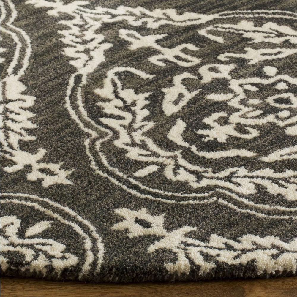 BLOSSOM, CHARCOAL / IVORY, 6' X 6' Round, Area Rug, BLM602H-6R. Picture 1