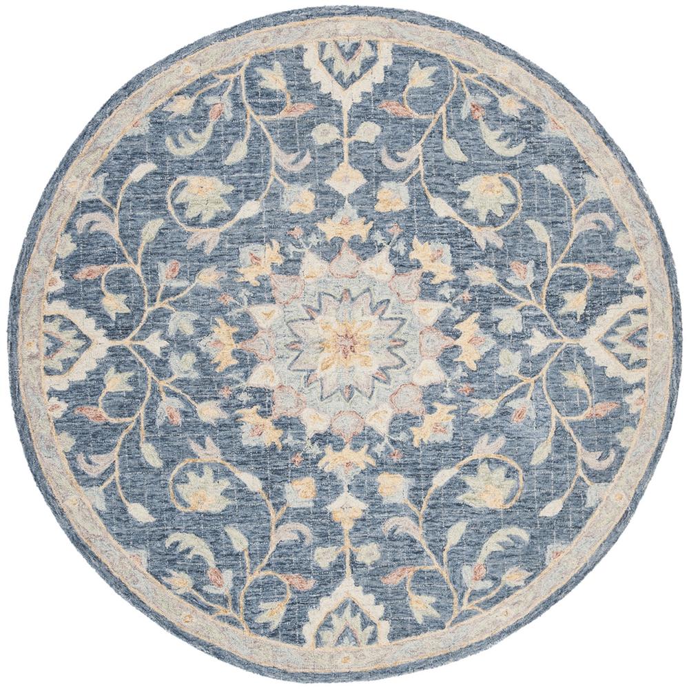 BLOSSOM, NAVY / MULTI, 6' X 6' Round, Area Rug, BLM813N-6R. Picture 1
