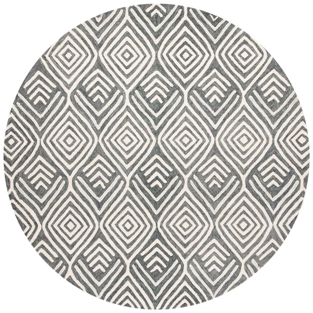 BLOSSOM, IVORY / GREY, 6' X 6' Round, Area Rug, BLM936G-6R. Picture 1