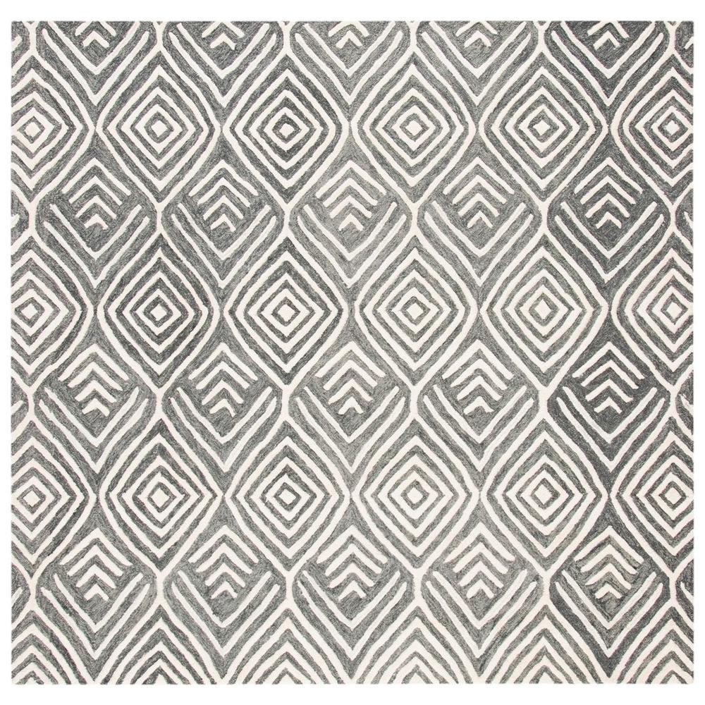 BLOSSOM, IVORY / GREY, 6' X 6' Square, Area Rug, BLM936G-6SQ. Picture 1