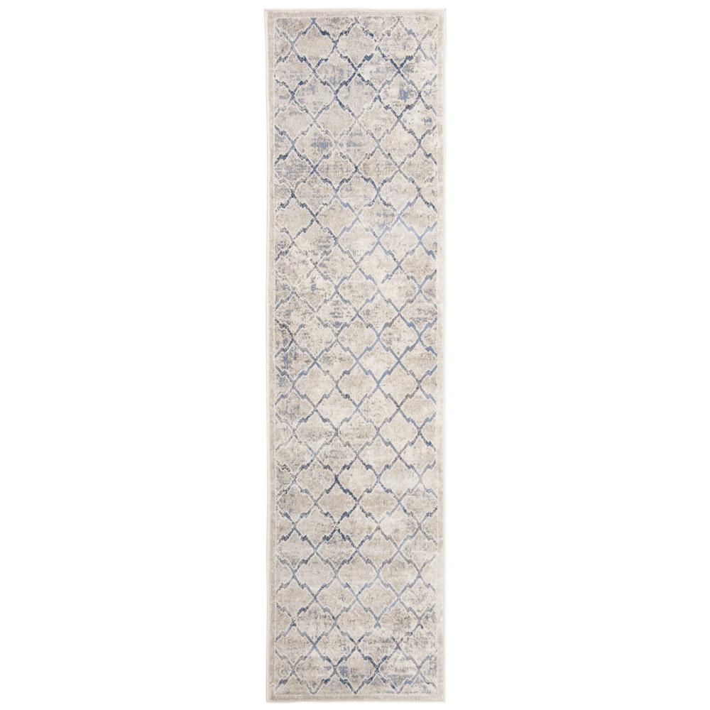 BRENTWOOD, LIGHT GREY / BLUE, 2' X 8', Area Rug, BNT809G-28. Picture 1