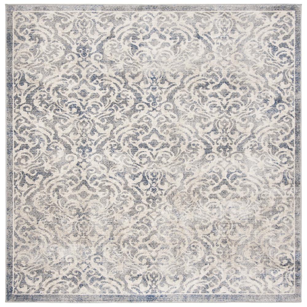 BRENTWOOD, LIGHT GREY / BLUE, 6'-7" X 6'-7" Square, Area Rug, BNT810G-7SQ. Picture 1